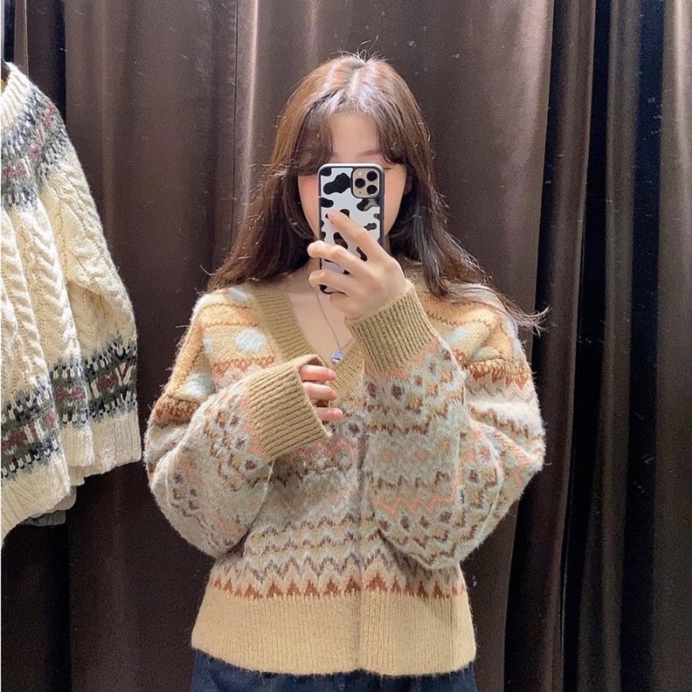 ZARA Jacquard knit sweater